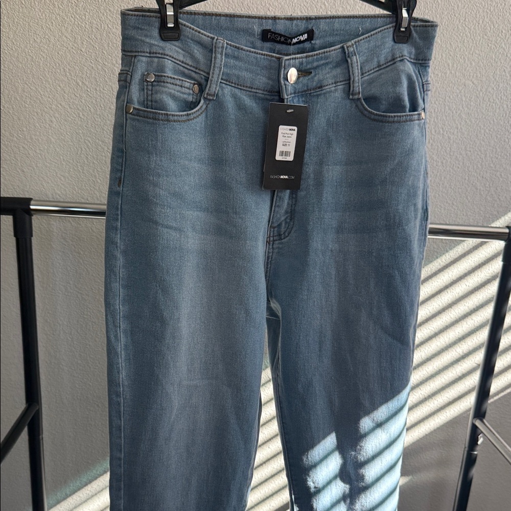 High Rise Light Wash Jeans